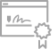 a digital signature field with a certificate ribbon in the bottom right corner signifying compliance.